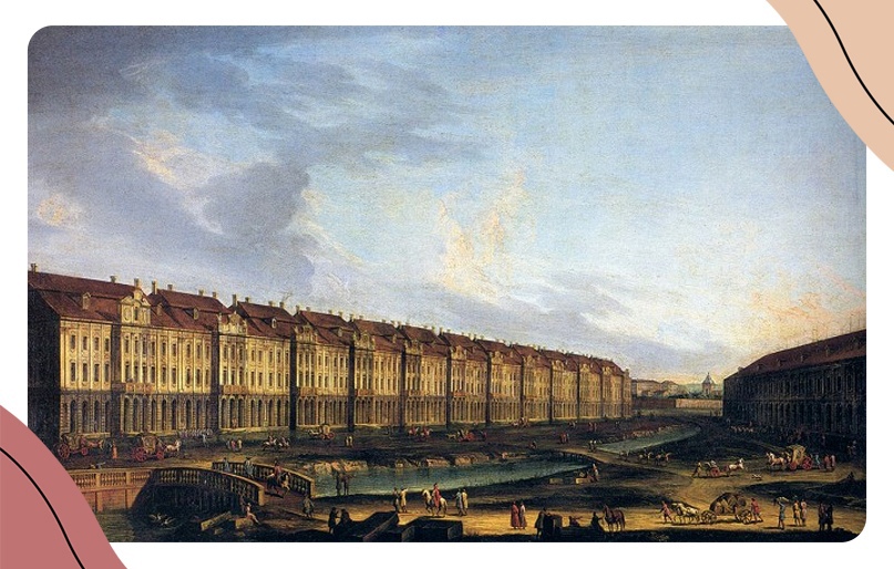 Здание Двенадцати коллегий в Петербурге. Неизвестный художник. Третья четверть XVIII века