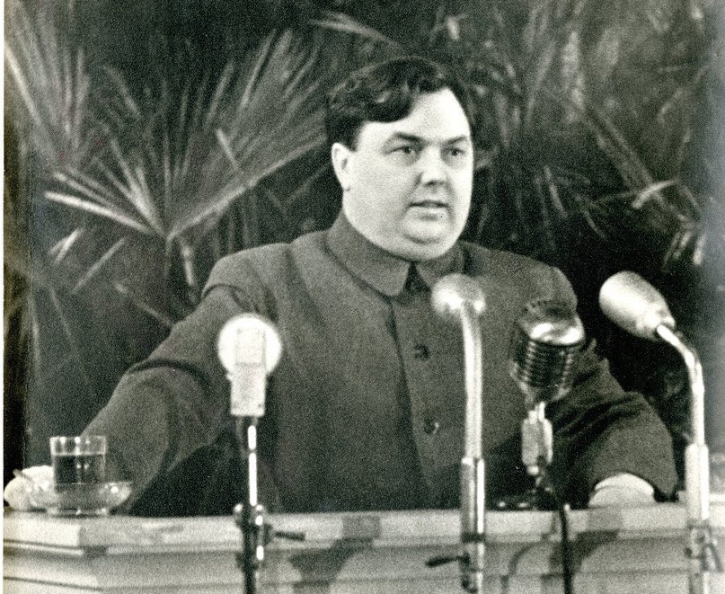 Г.М. Маленков во время произнесения речи, 1953 год.