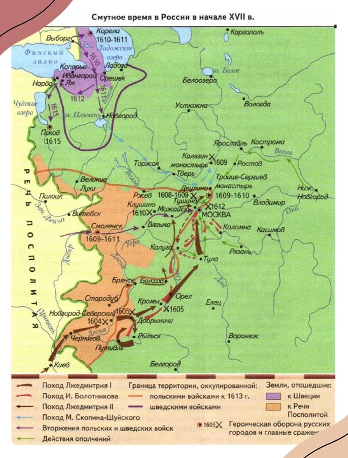 Территории, потерянные Россией по итогам Смуты
