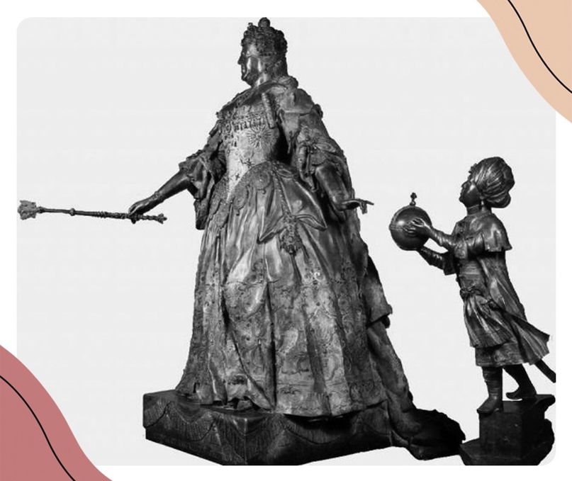 Портрет Анны Иоанновны (племянницы Петра I) с арапчонком. К.Б. Растрелли