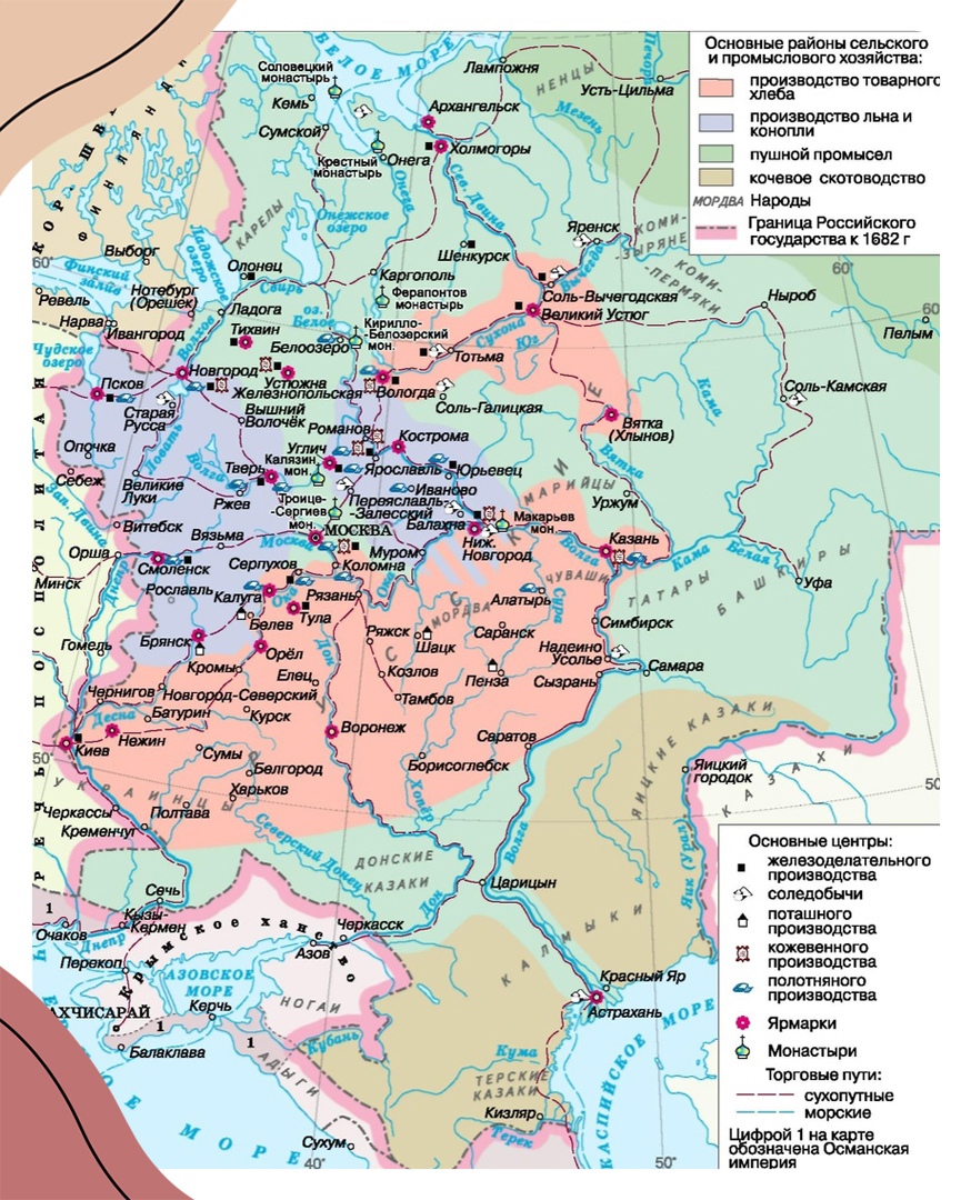 Экономическая карта России XVII века