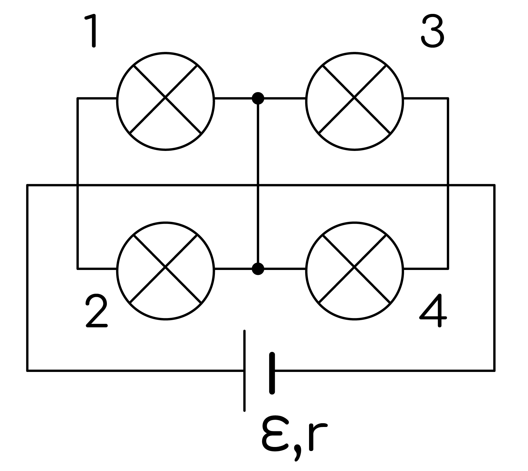 Задание №40095: В данной схеме, какой ток протекает по перемычке, и в ...