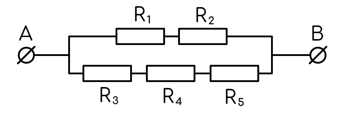 Задание №3677: Сопротивление каждого резистора в цепи на рисунке равно ...