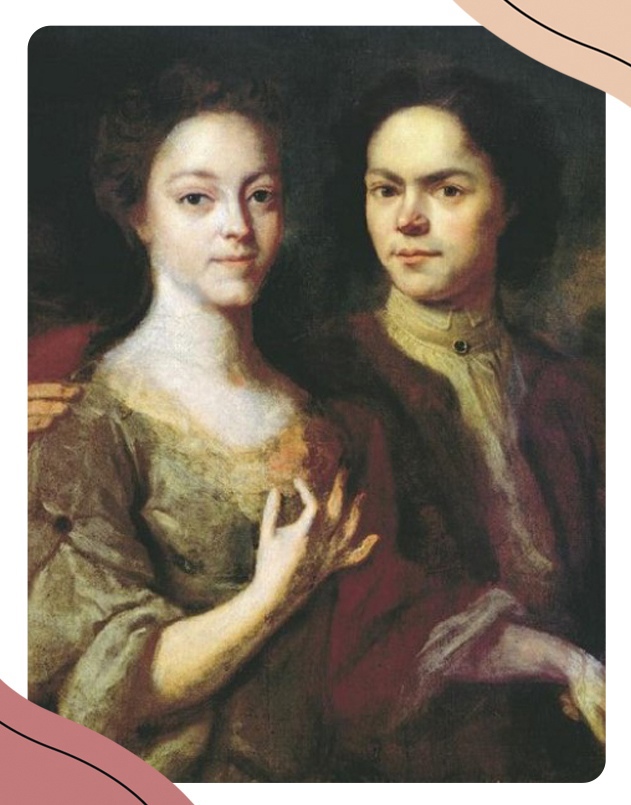 Автопортрет с женой. А.М. Матвеев