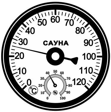 Задание №8503: На стене сауны находится прибор, измеряющий температуру ...
