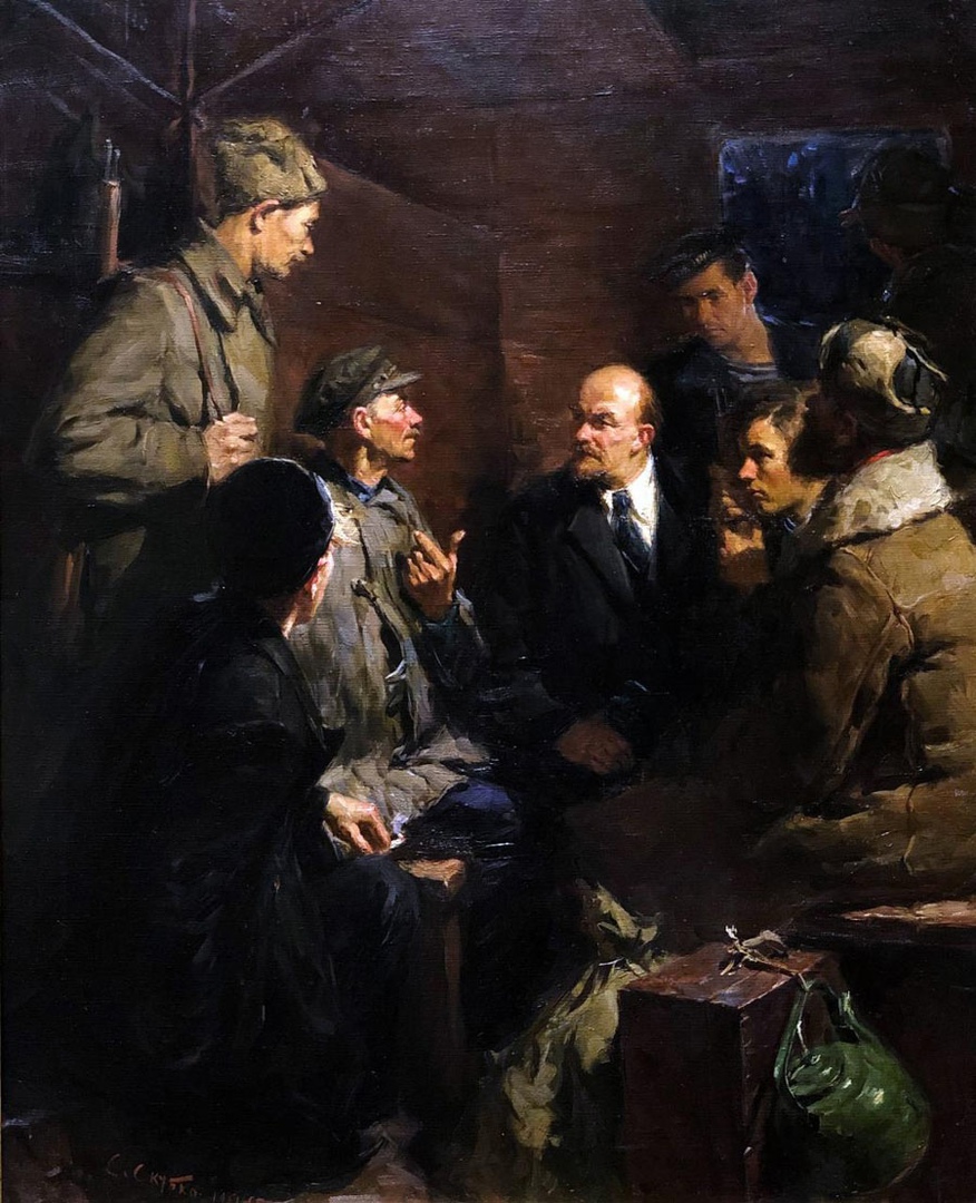 В.И. Ленин в вагоне поезда, следующего на Петроград в апреле 1917-го. С. Субко