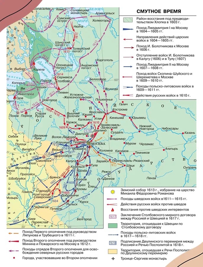 Схема всех военных событий Смутного Времени